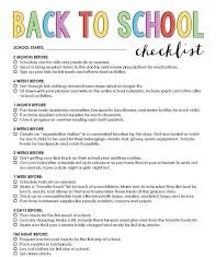 Checklist for Going Back to Schools